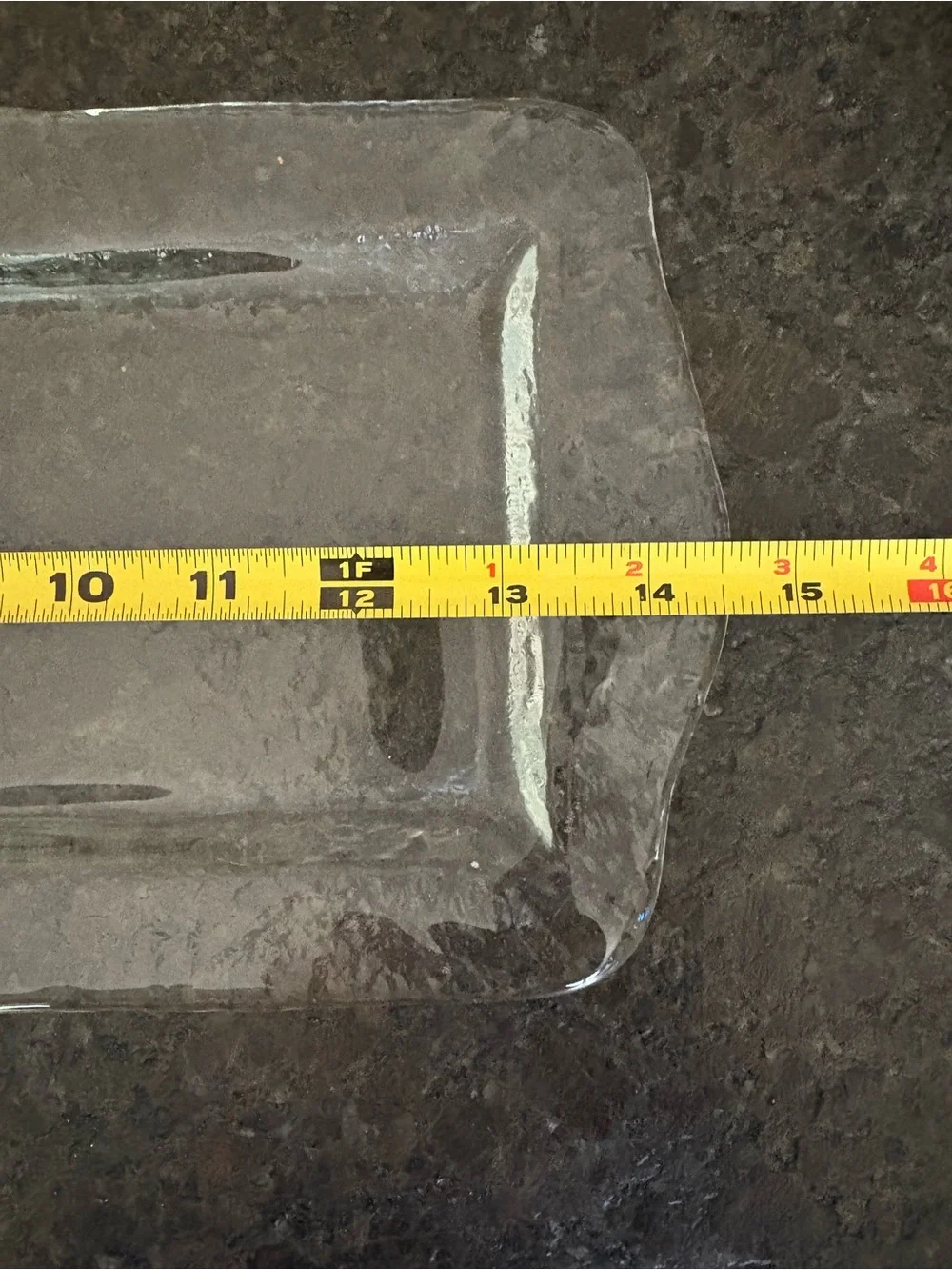 Crate and Barrel Orion Rectangular Platter Textured Glass